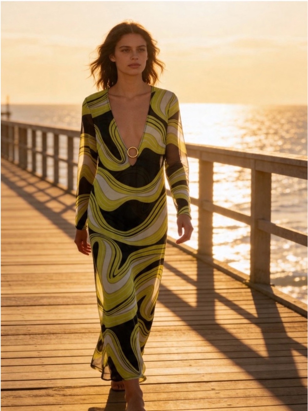 🌴 Trina Turk 🌴 Serena Swirl  Mesh Maxi CoverUp! Fav🌴Med $178